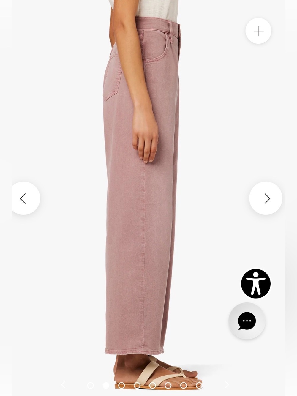 Joe's Jeans The Pleated Wide Leg Ankle Denim High Rise Nostalgia Rose Pink Sz 28 - Picture 3 of 11